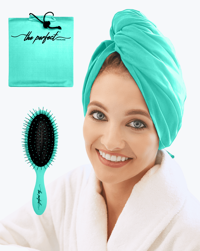 Smooth Microfiber Hair Towel with Wet / Dry Hair Brush