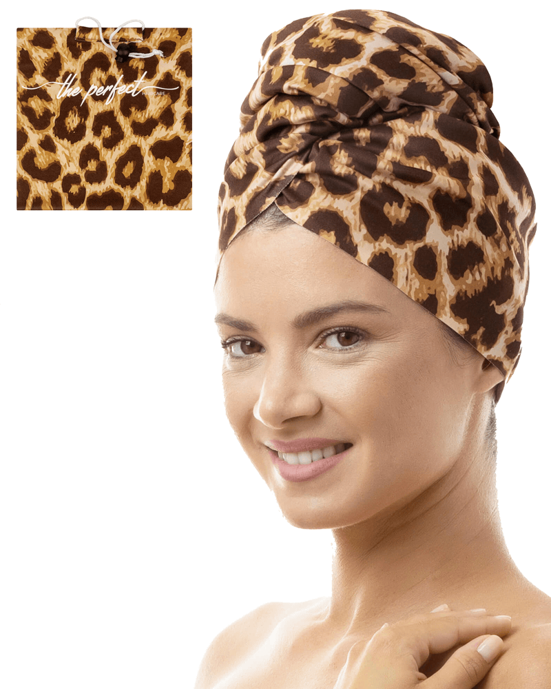 Smooth Microfiber Hair Towel Wrap Leopard