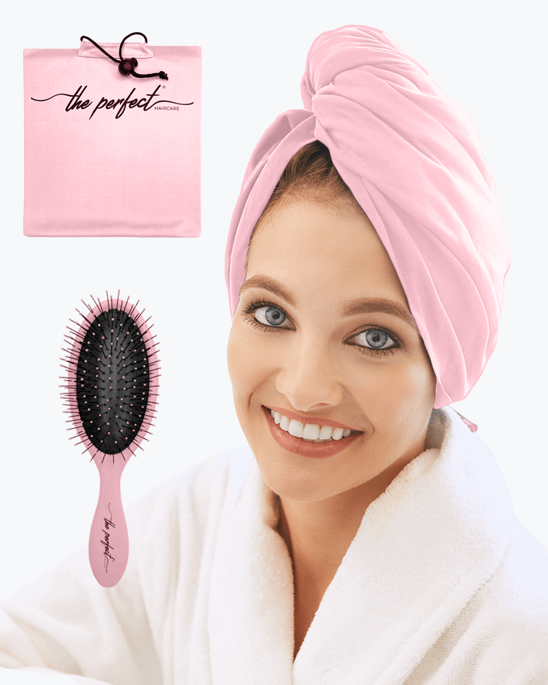 Smooth Microfiber Hair Towel with Wet / Dry Hair Brush